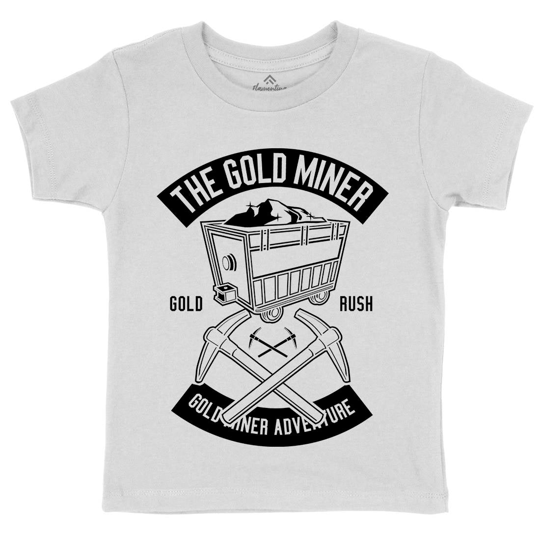 The Gold Miner Kids Crew Neck T-Shirt Retro B652