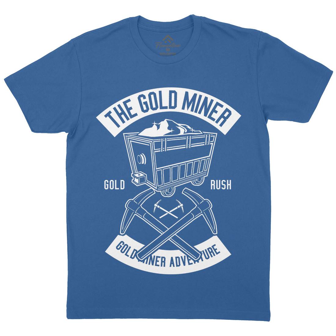 The Gold Miner Mens Organic Crew Neck T-Shirt Retro B652