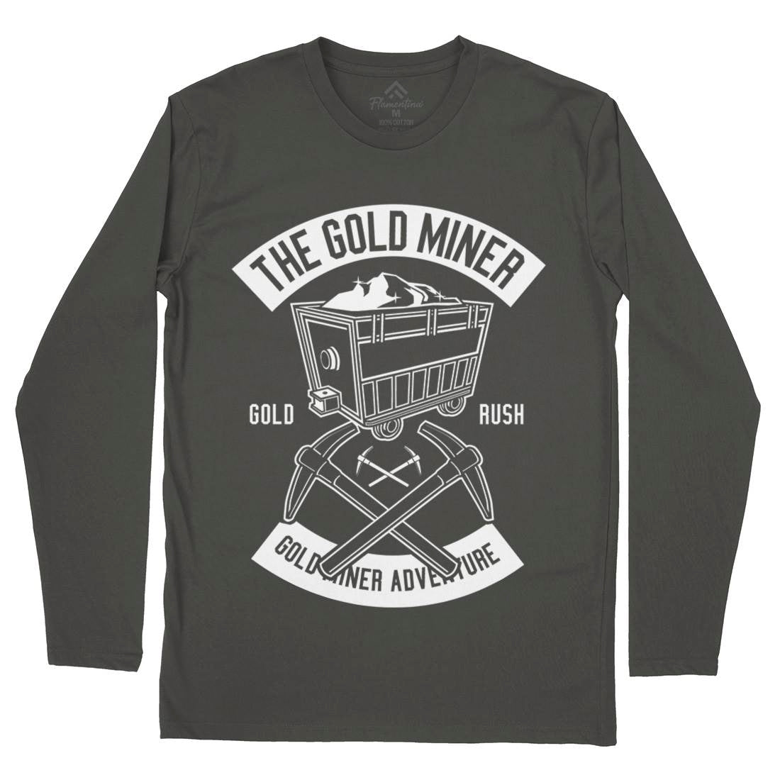 The Gold Miner Mens Long Sleeve T-Shirt Retro B652