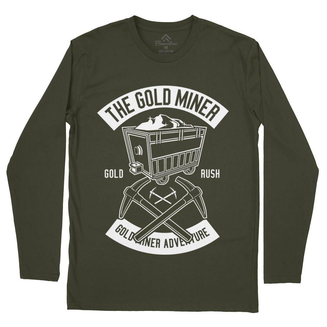 The Gold Miner Mens Long Sleeve T-Shirt Retro B652