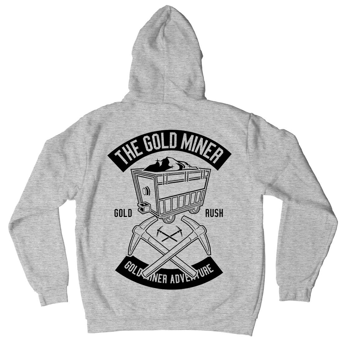 The Gold Miner Mens Hoodie With Pocket Retro B652