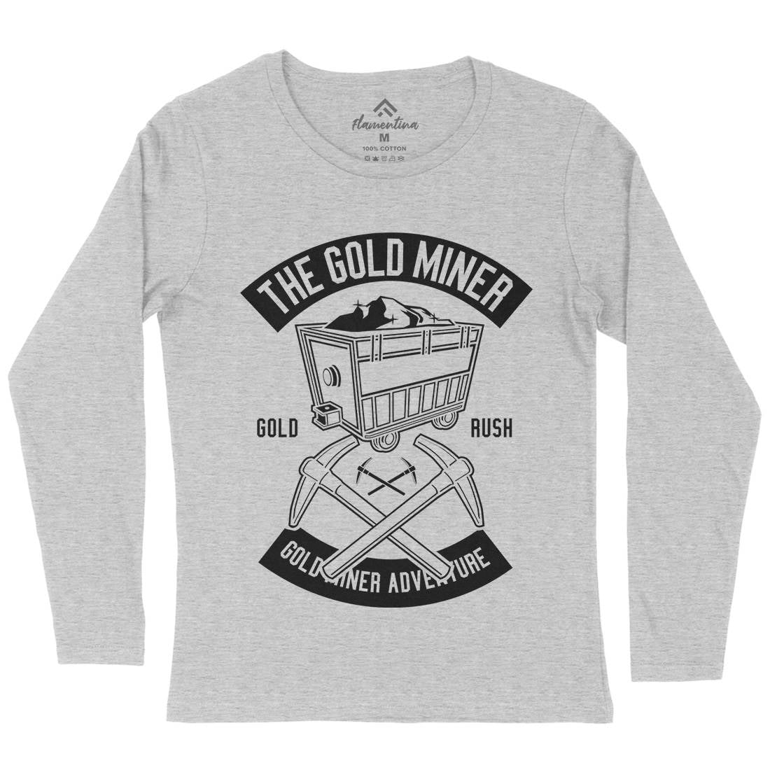 The Gold Miner Womens Long Sleeve T-Shirt Retro B652