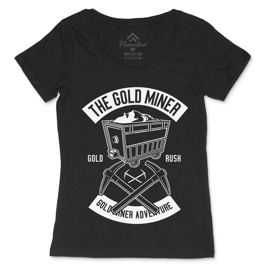 The Gold Miner Womens Scoop Neck T-Shirt Retro B652