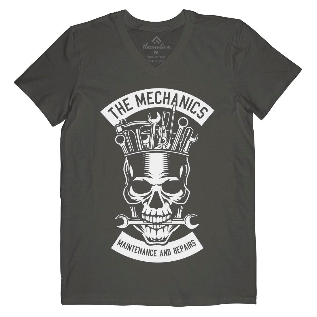 The Mechanics Mens V-Neck T-Shirt Retro B653