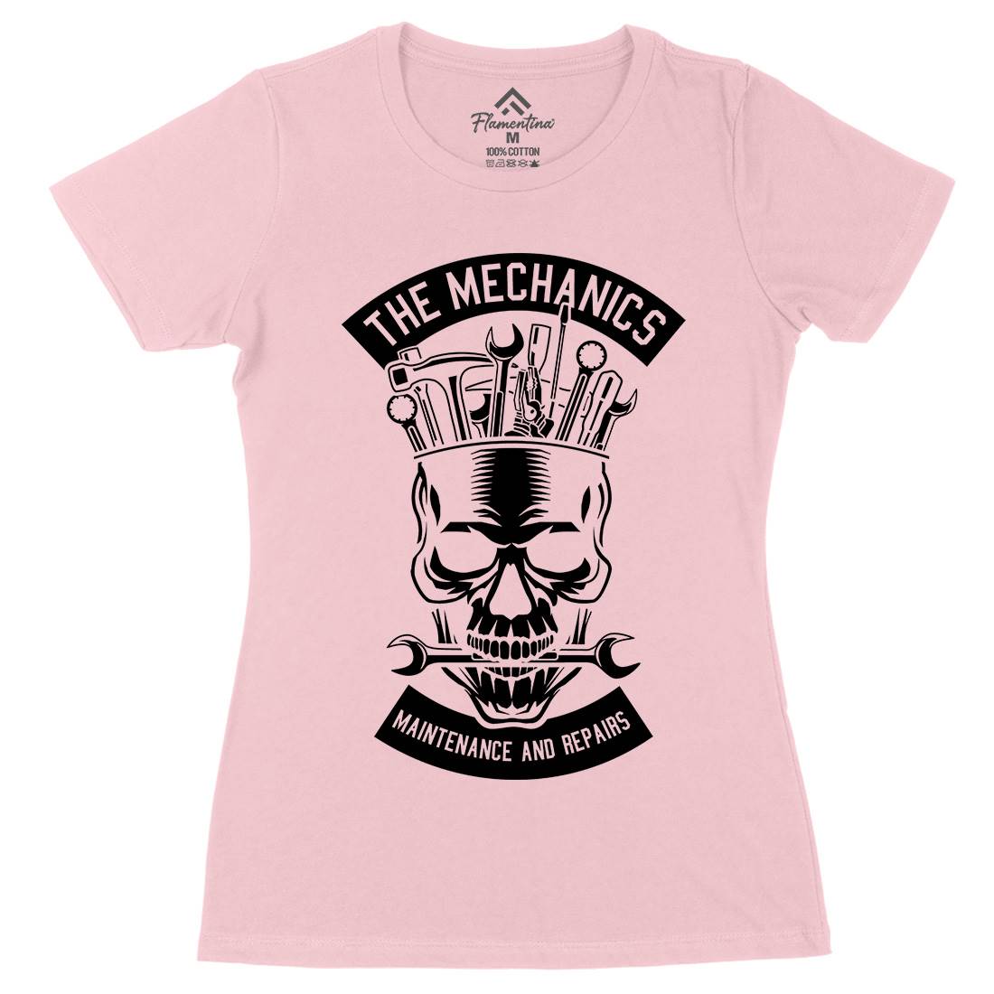 The Mechanics Womens Organic Crew Neck T-Shirt Retro B653