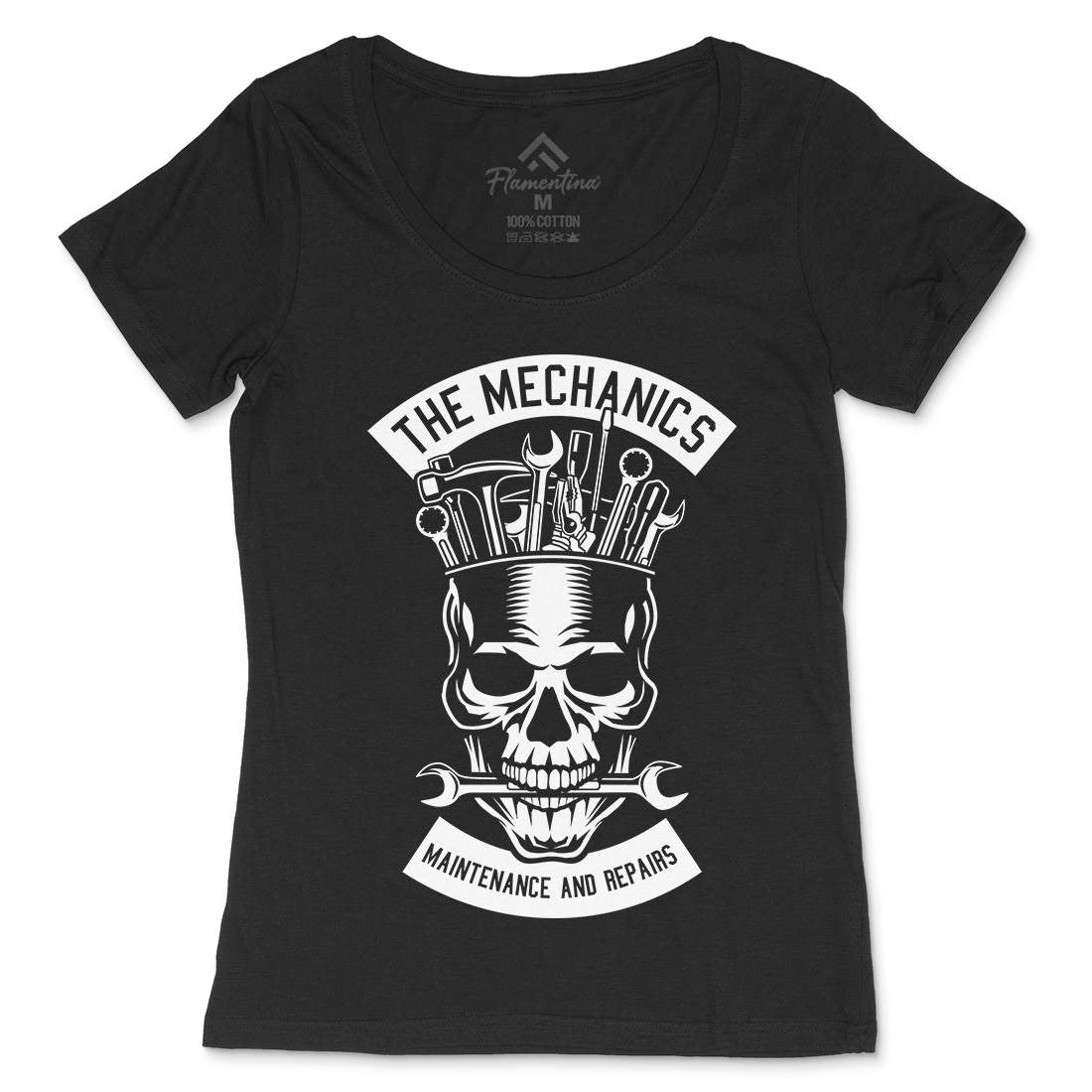 The Mechanics Womens Scoop Neck T-Shirt Retro B653