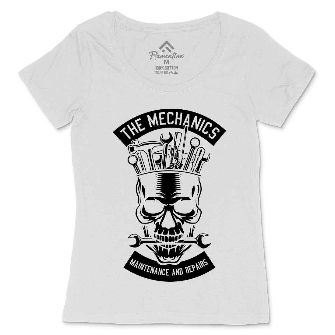 The Mechanics Womens Scoop Neck T-Shirt Retro B653