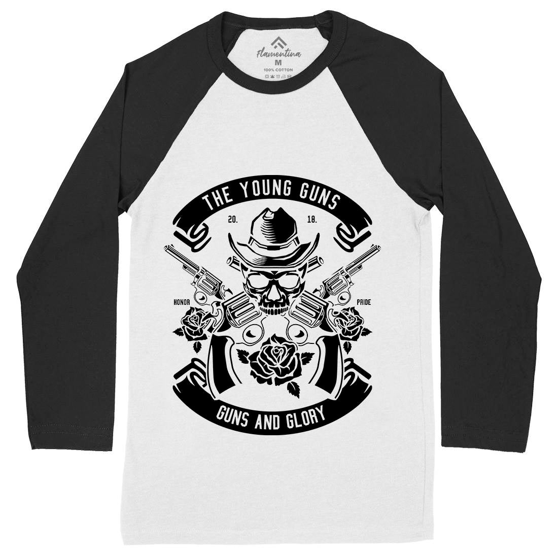 Young Guns Mens Long Sleeve Baseball T-Shirt American B654