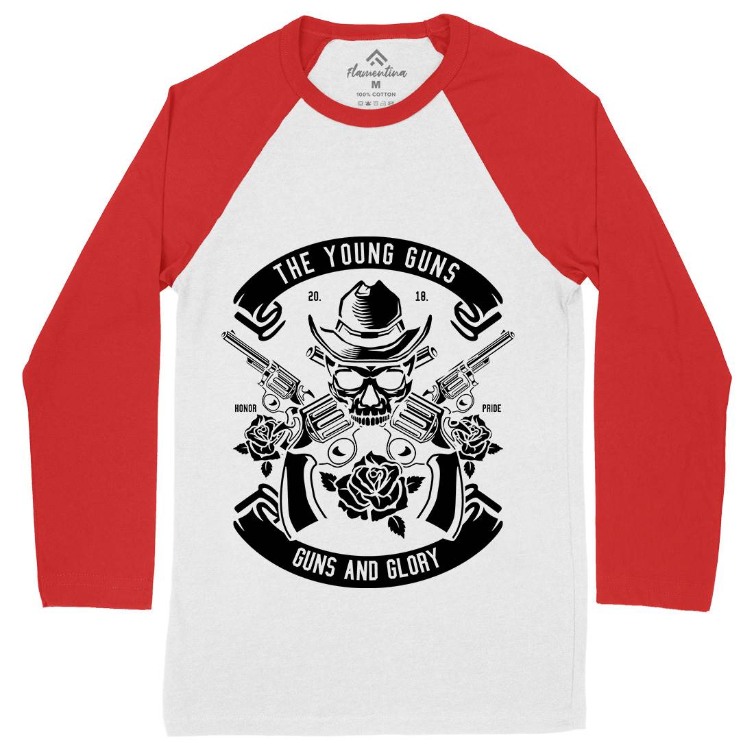 Young Guns Mens Long Sleeve Baseball T-Shirt American B654