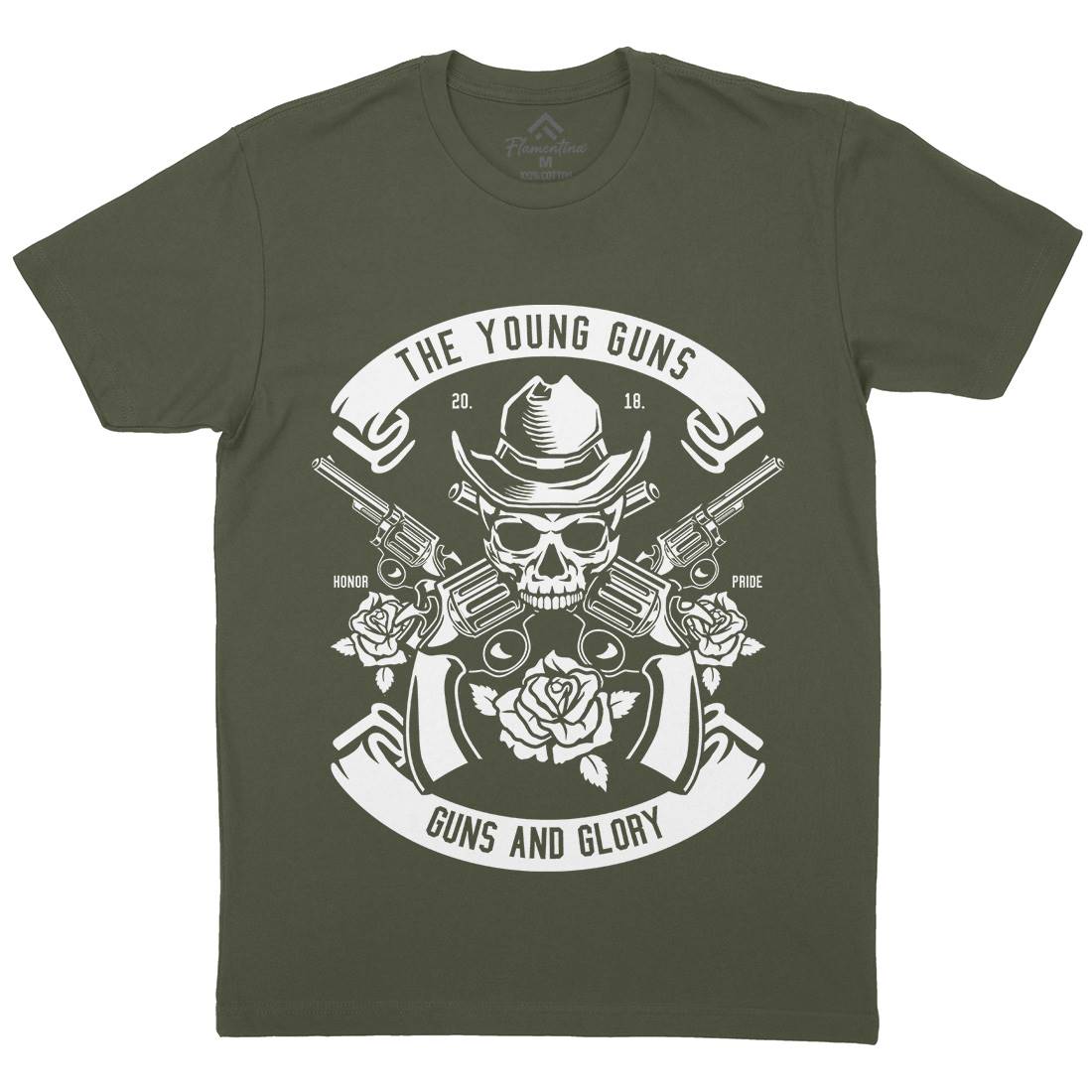 Young Guns Mens Organic Crew Neck T-Shirt American B654