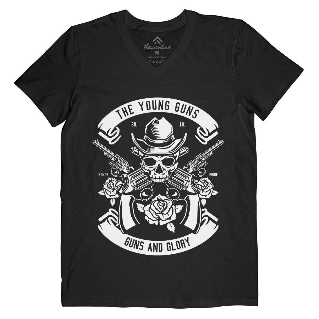 Young Guns Mens Organic V-Neck T-Shirt American B654