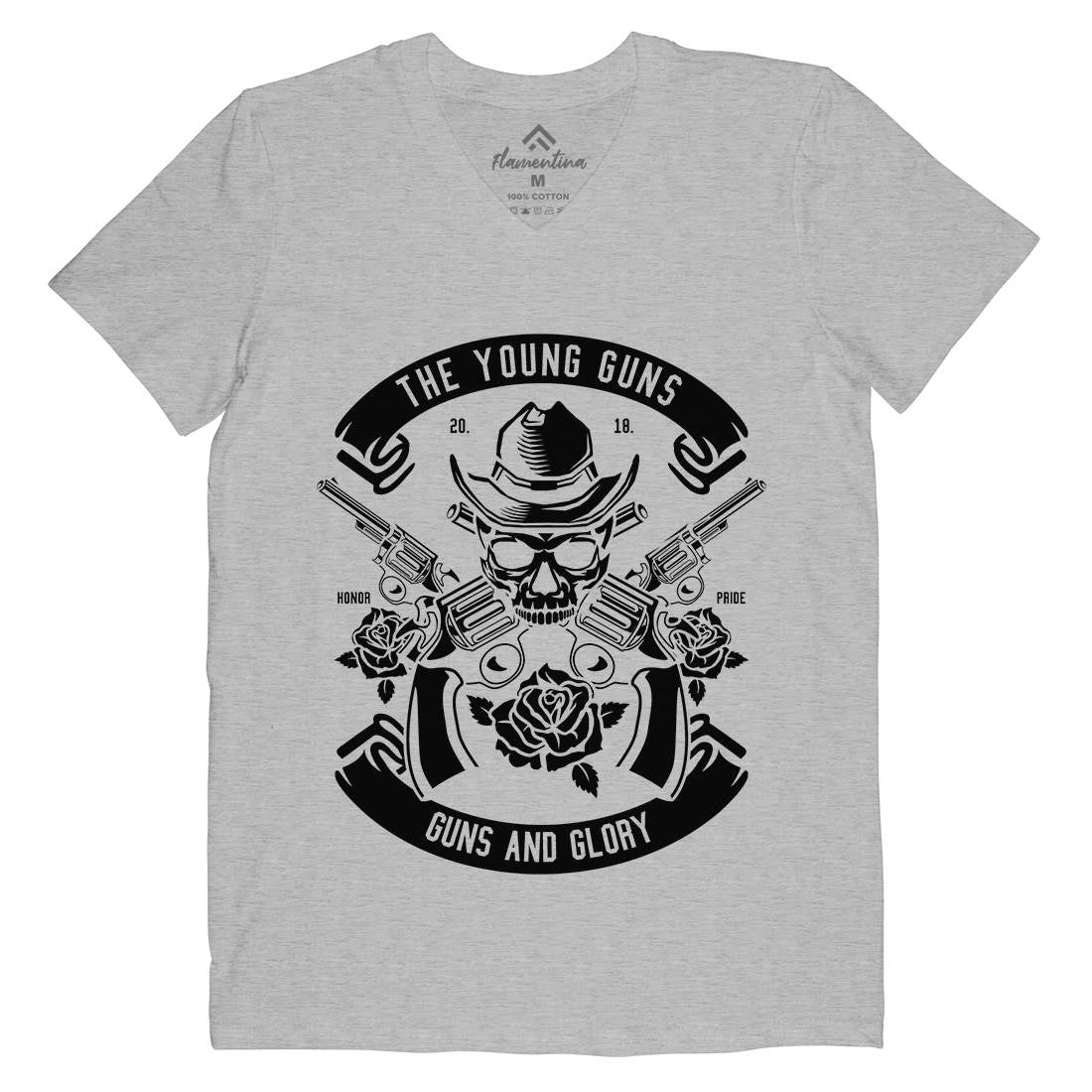 Young Guns Mens Organic V-Neck T-Shirt American B654
