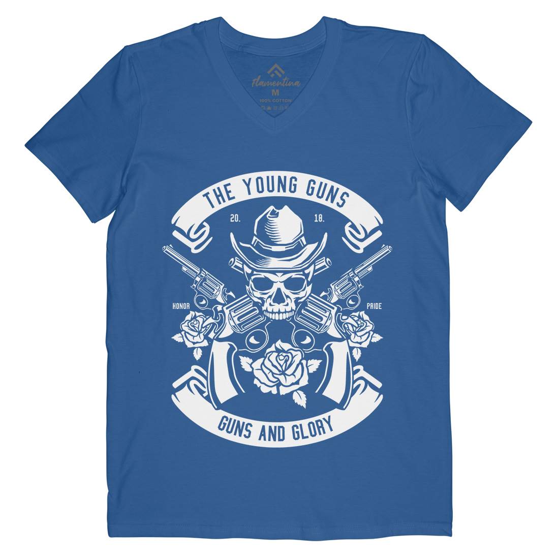 Young Guns Mens V-Neck T-Shirt American B654