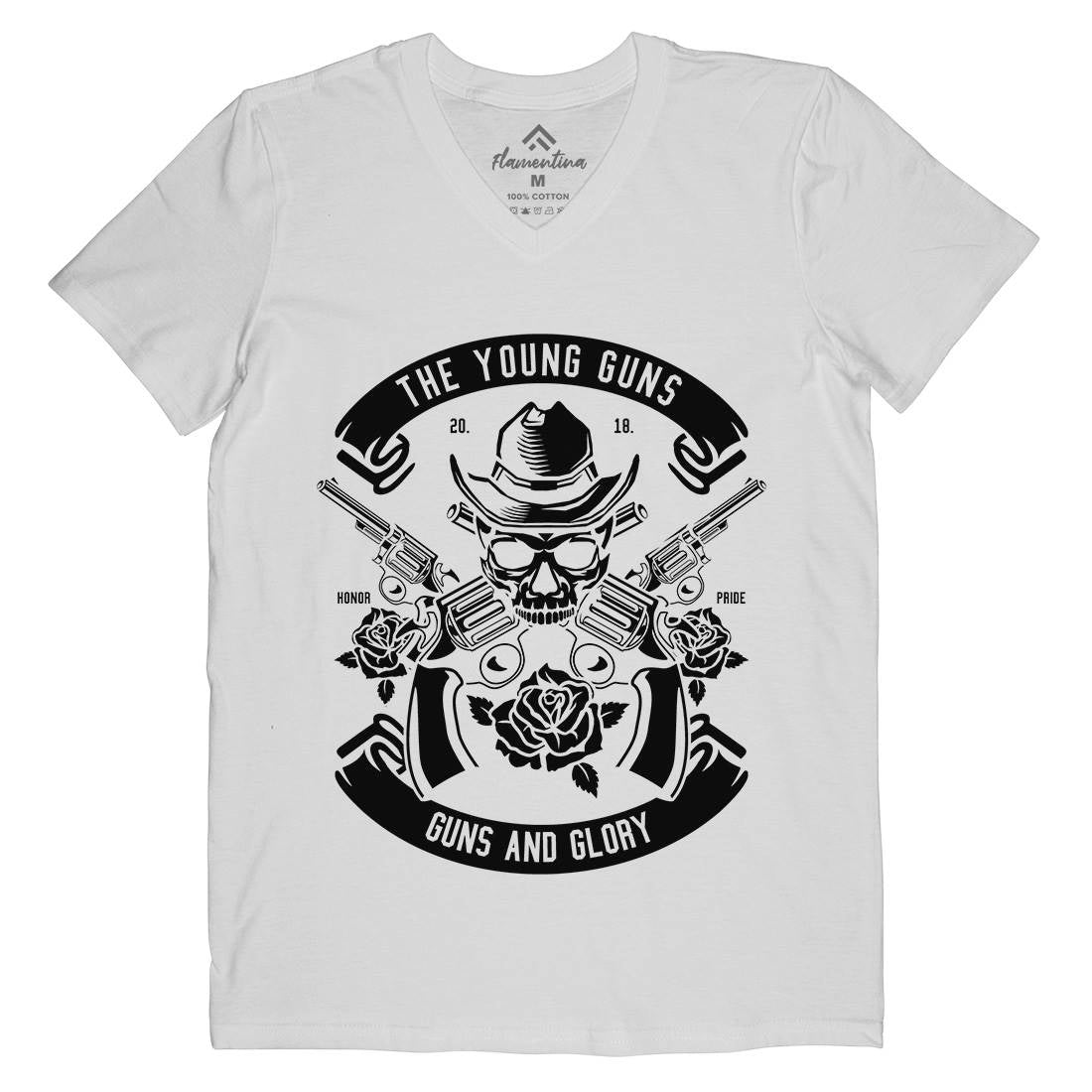 Young Guns Mens V-Neck T-Shirt American B654