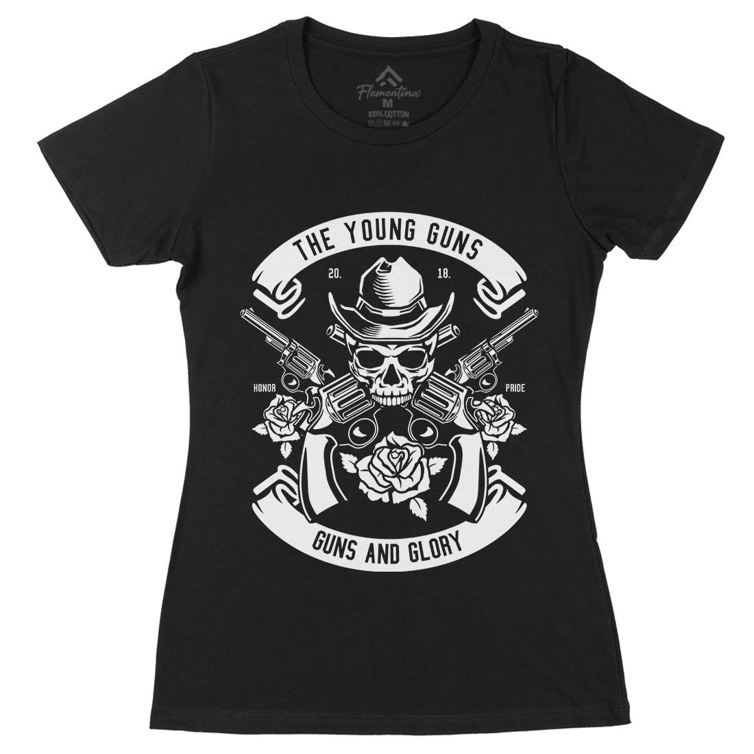 Young Guns Womens Organic Crew Neck T-Shirt American B654