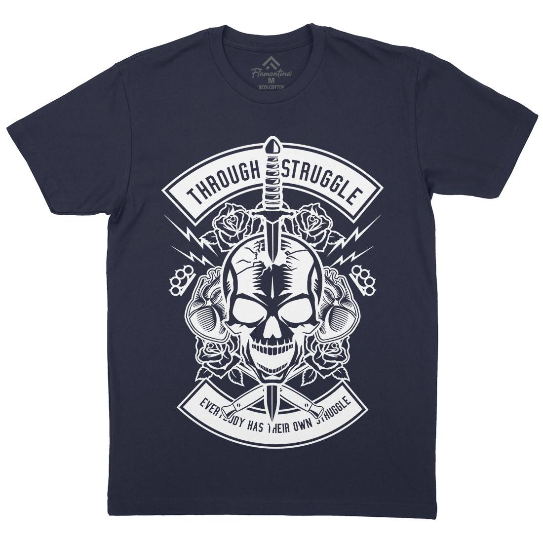 Through Struggle Mens Crew Neck T-Shirt American B655