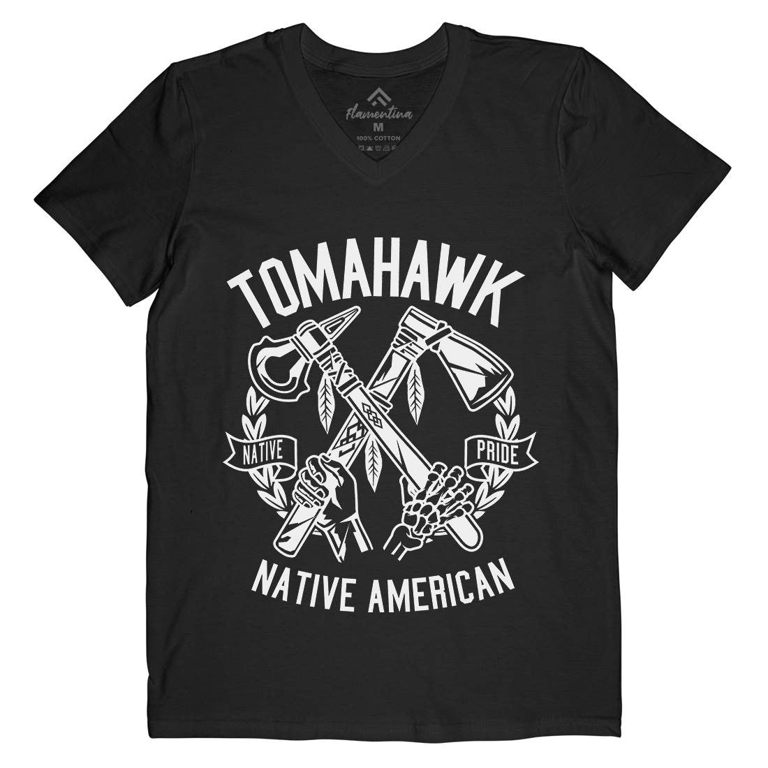 Tomahawk Mens Organic V-Neck T-Shirt American B656