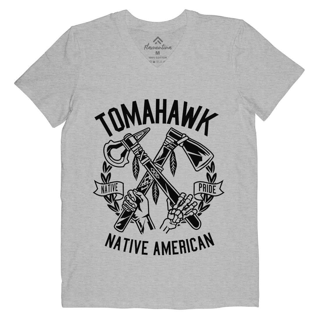 Tomahawk Mens Organic V-Neck T-Shirt American B656