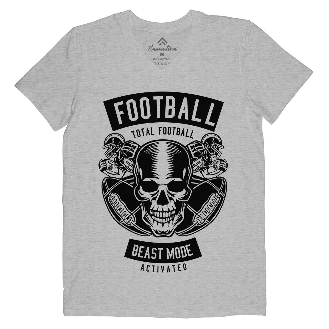 Total Football Mens Organic V-Neck T-Shirt Sport B657