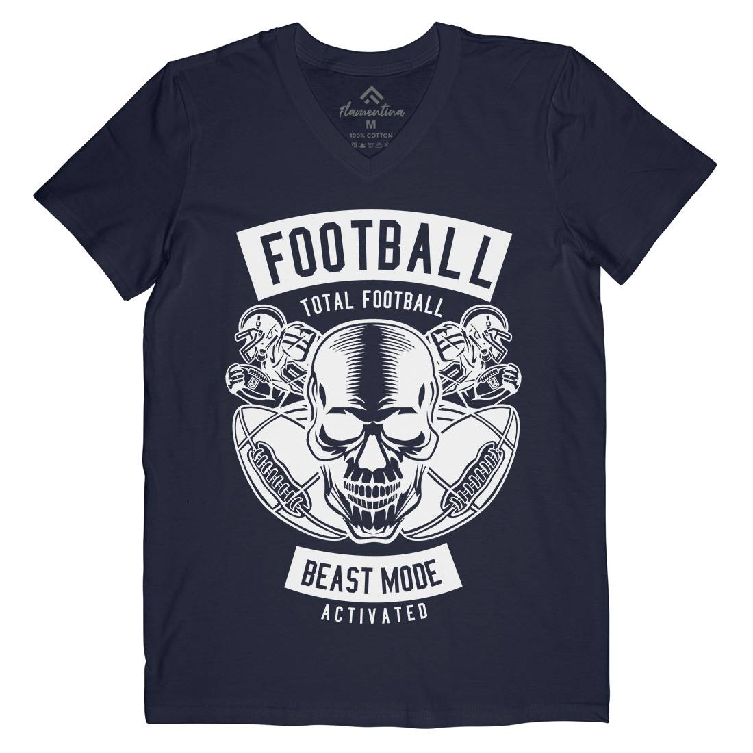 Total Football Mens Organic V-Neck T-Shirt Sport B657