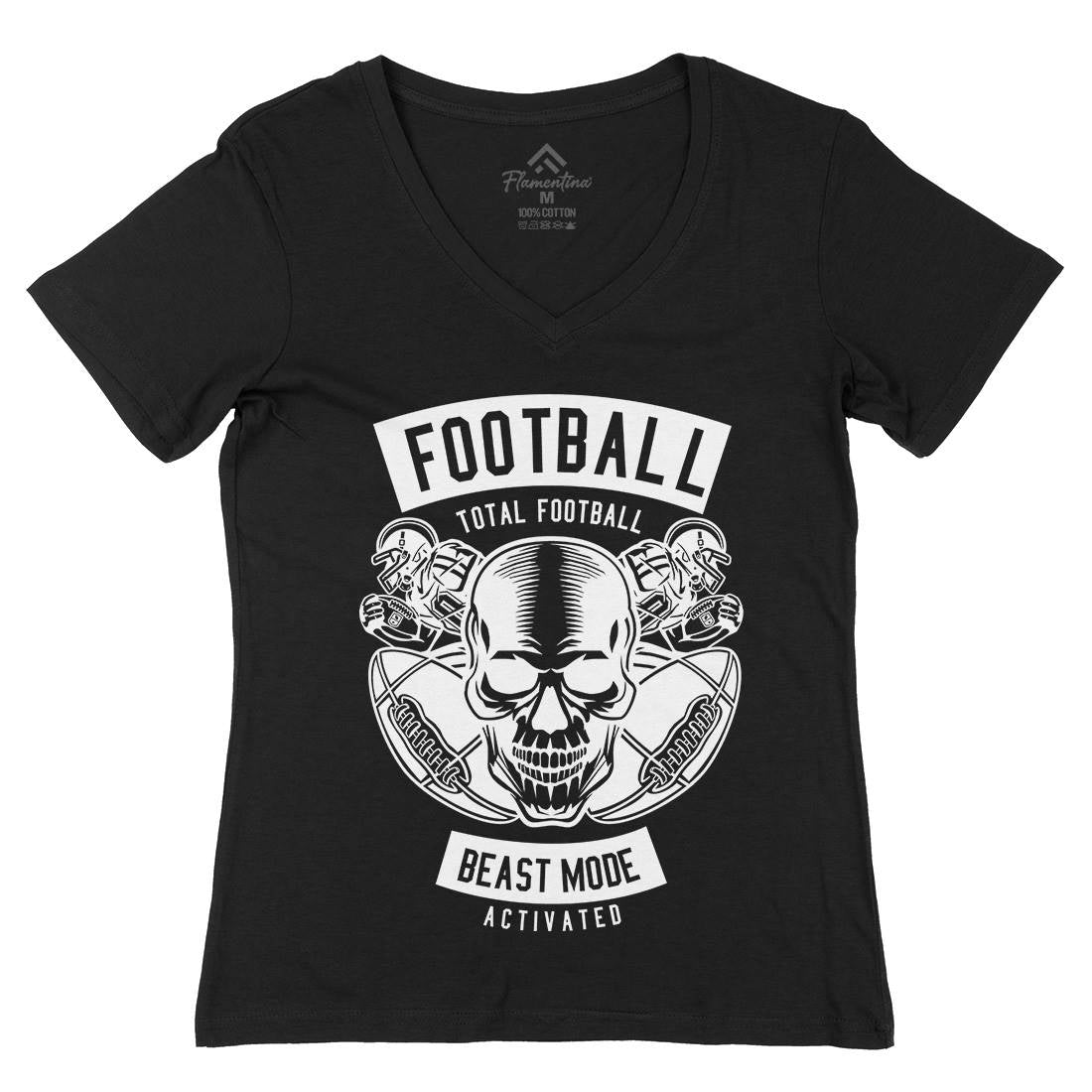 Total Football Womens Organic V-Neck T-Shirt Sport B657