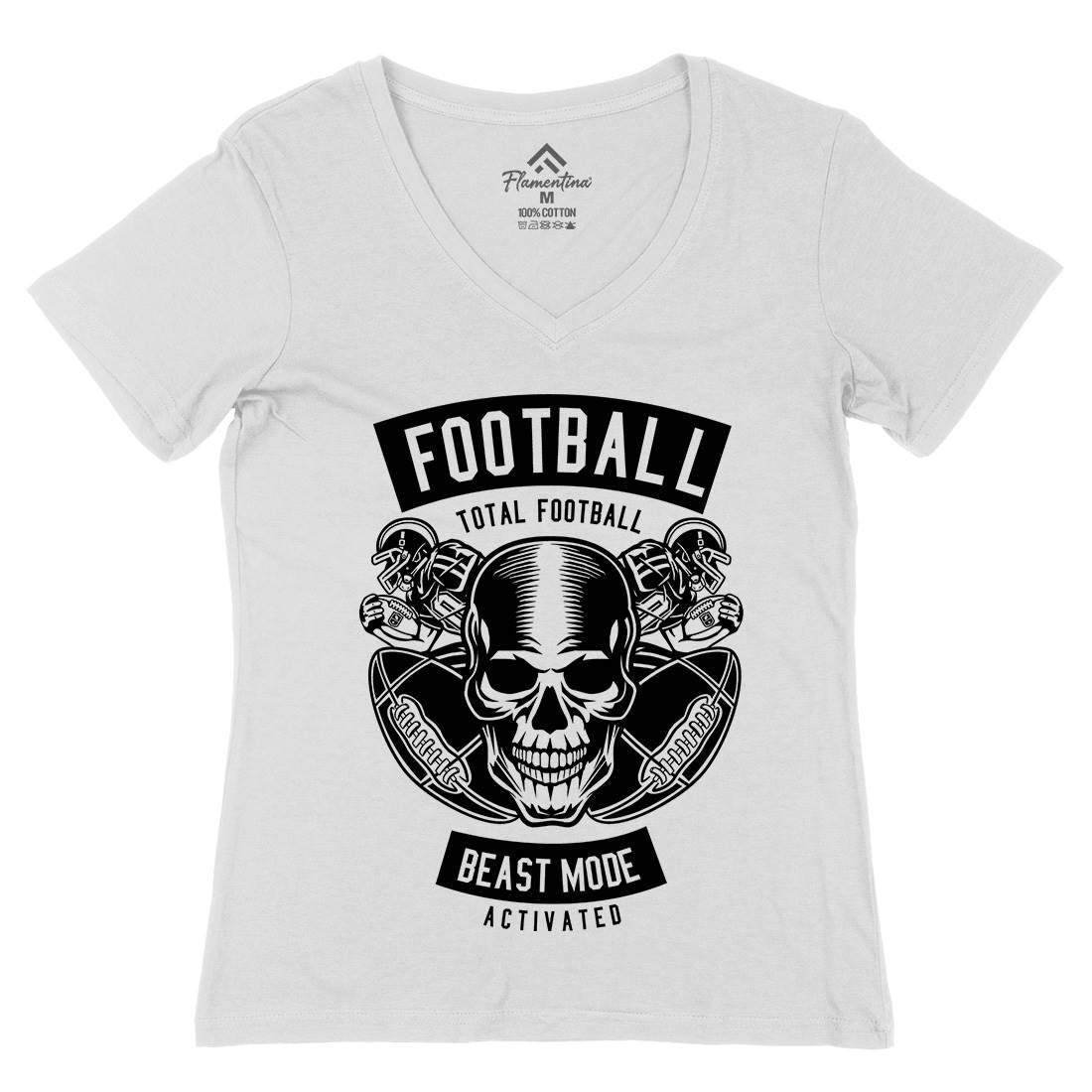 Total Football Womens Organic V-Neck T-Shirt Sport B657
