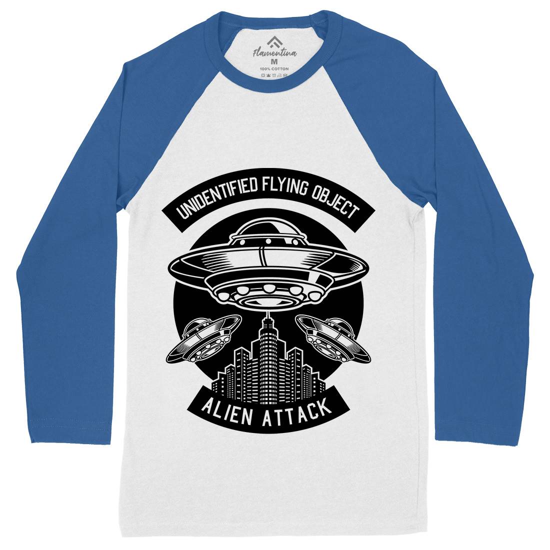 Ufo Mens Long Sleeve Baseball T-Shirt Space B659