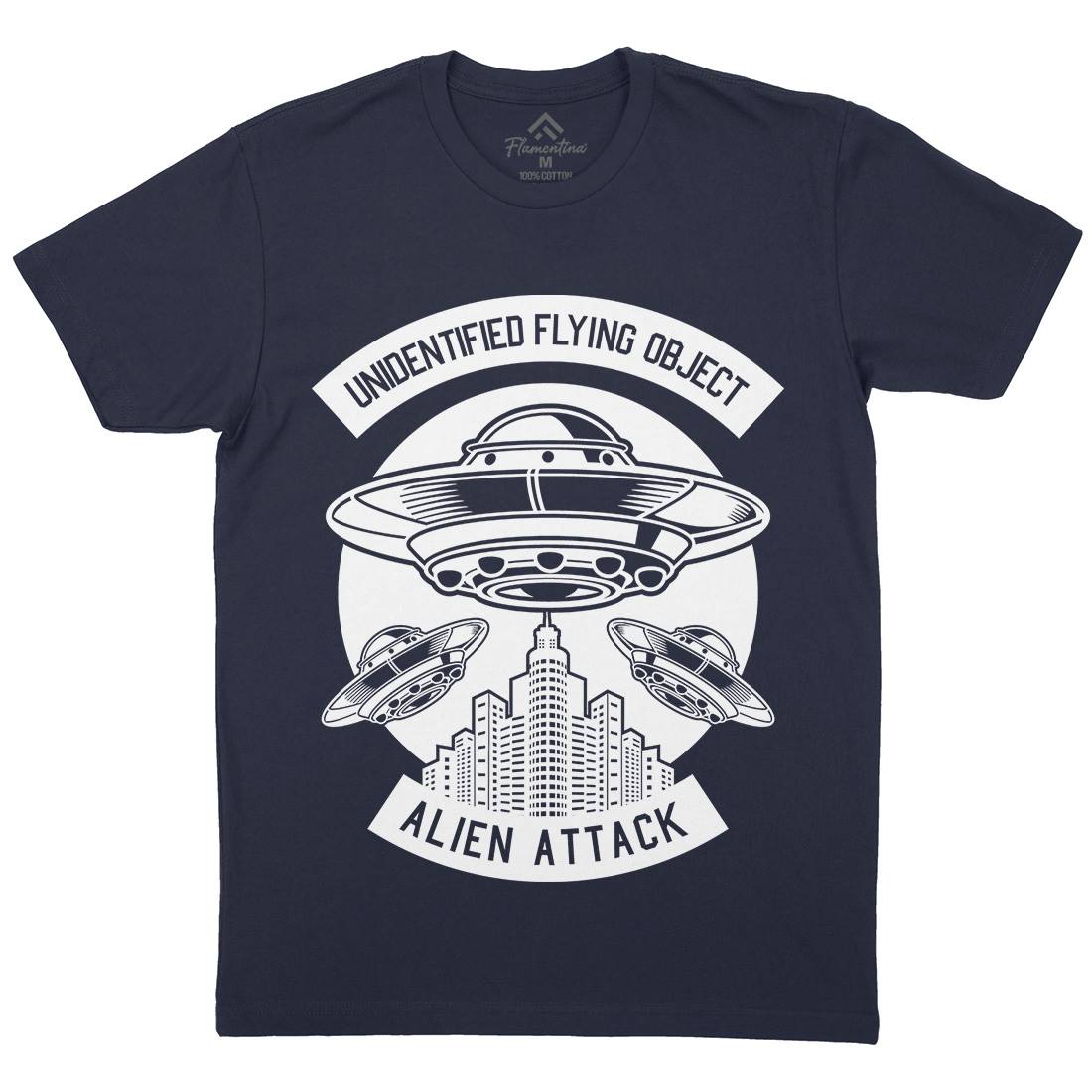 Ufo Mens Crew Neck T-Shirt Space B659