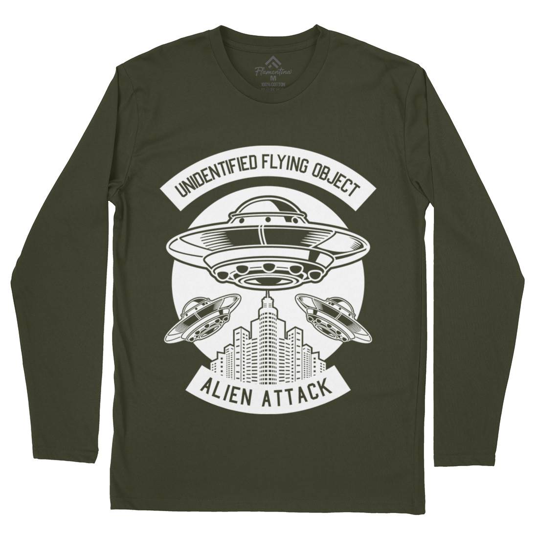 Ufo Mens Long Sleeve T-Shirt Space B659