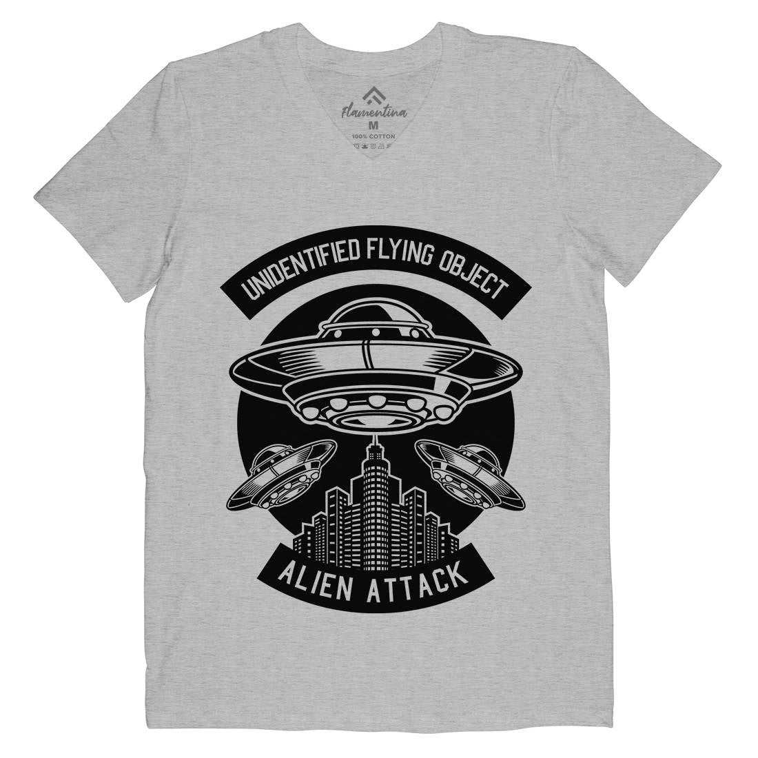 Ufo Mens V-Neck T-Shirt Space B659
