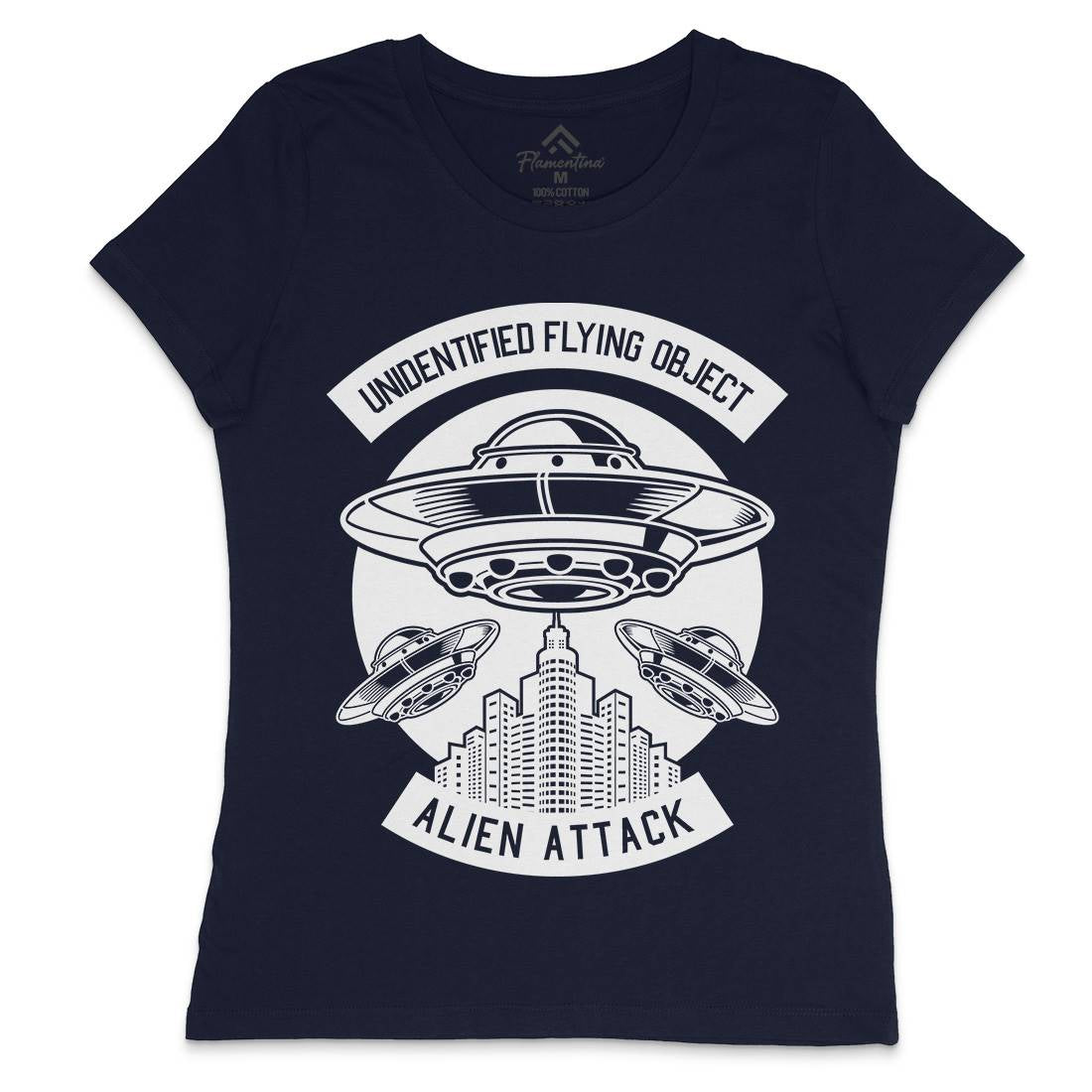 Ufo Womens Crew Neck T-Shirt Space B659