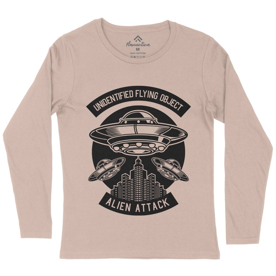 Ufo Womens Long Sleeve T-Shirt Space B659
