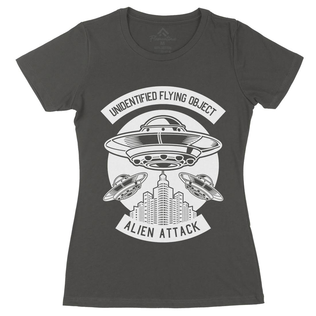 Ufo Womens Organic Crew Neck T-Shirt Space B659