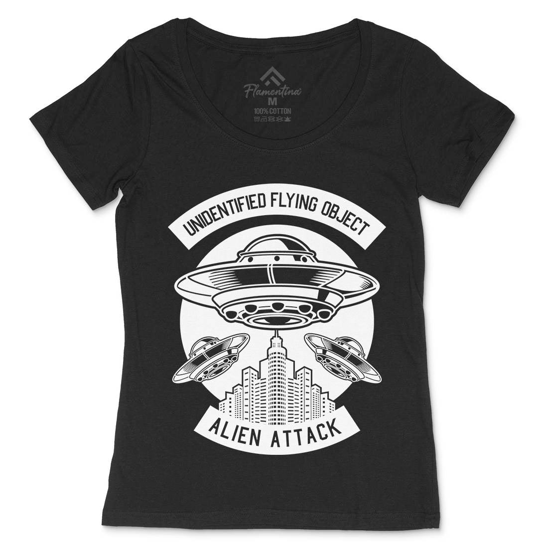 Ufo Womens Scoop Neck T-Shirt Space B659