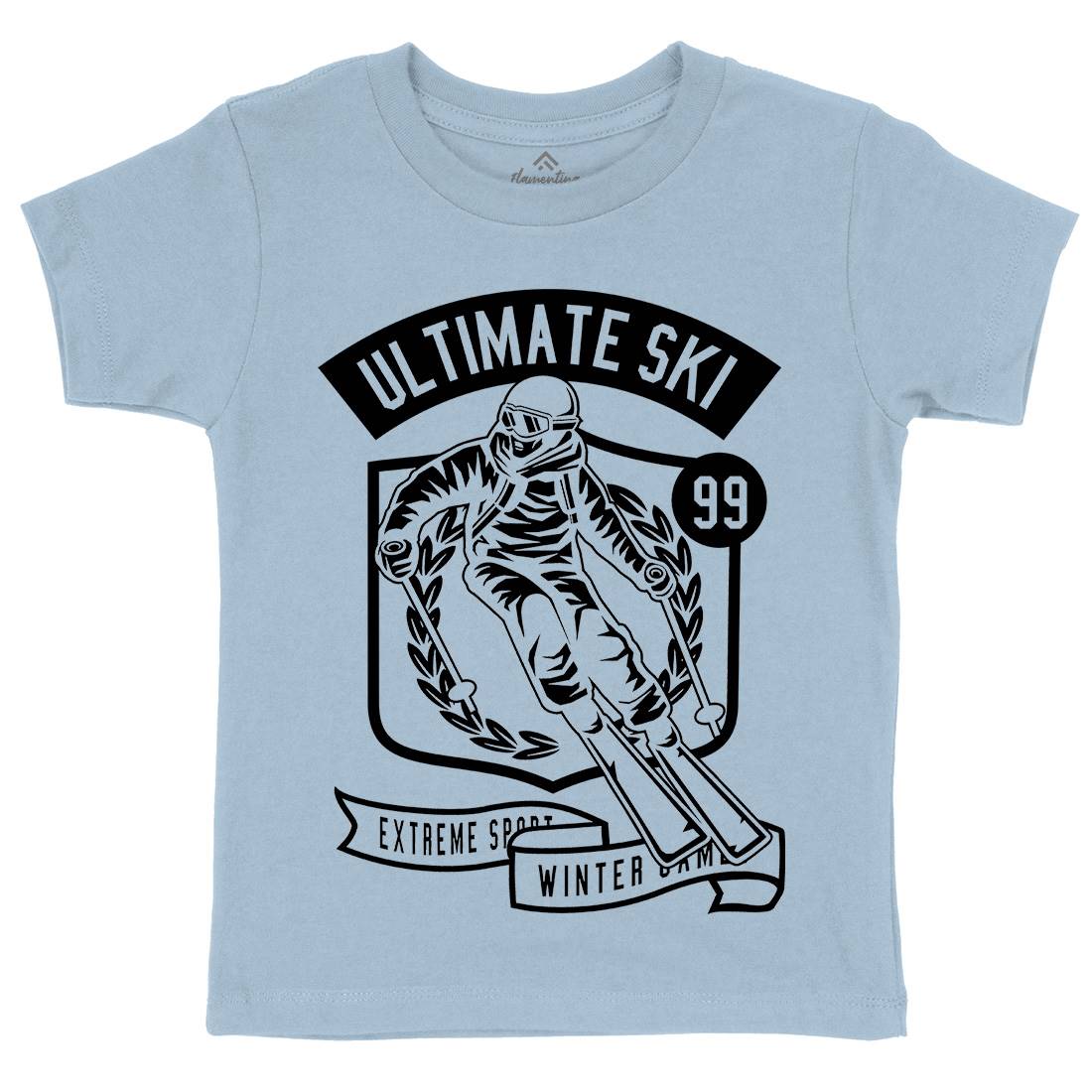 Ultimate Ski Kids Crew Neck T-Shirt Sport B660