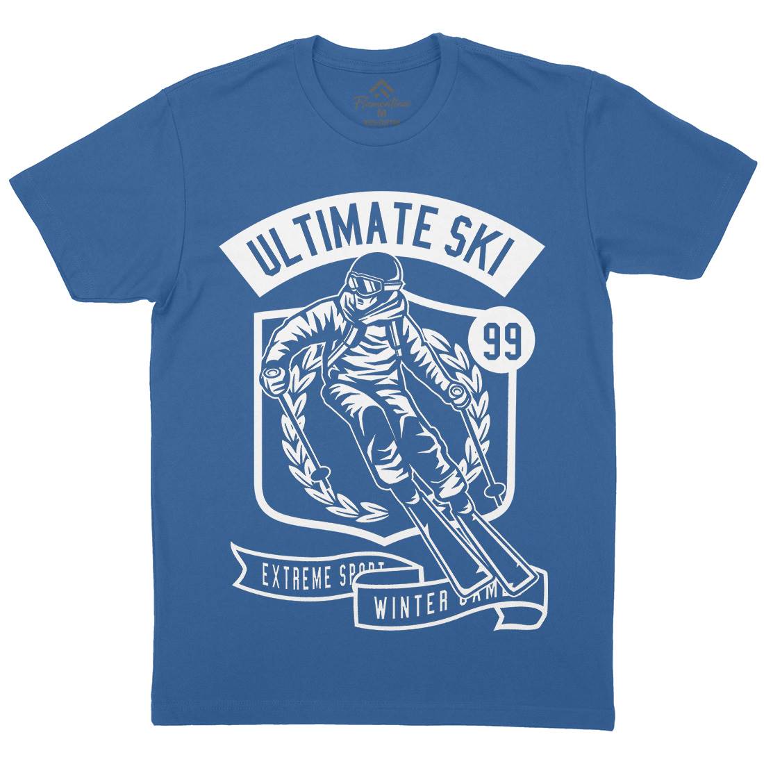 Ultimate Ski Mens Organic Crew Neck T-Shirt Sport B660