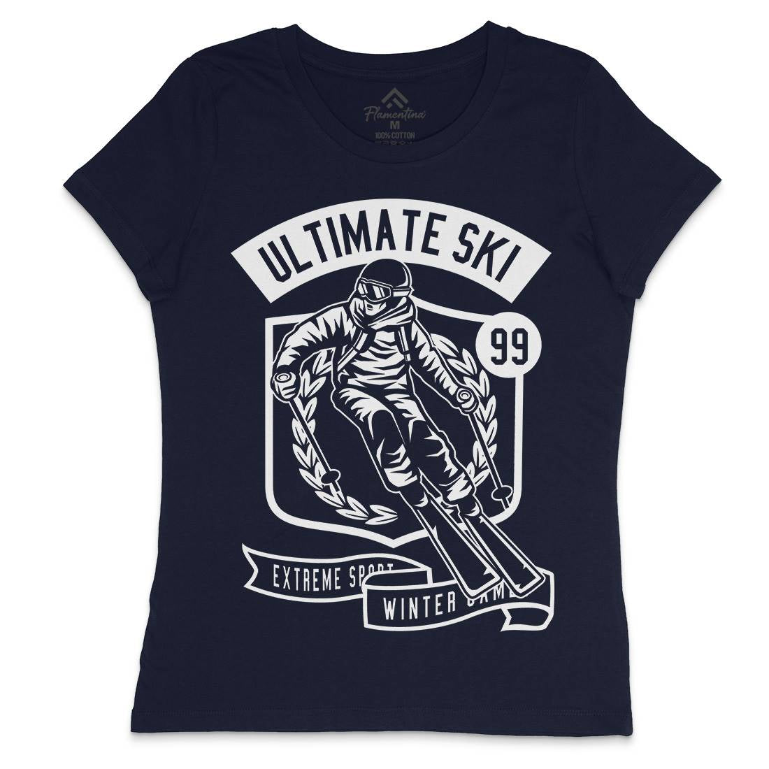 Ultimate Ski Womens Crew Neck T-Shirt Sport B660