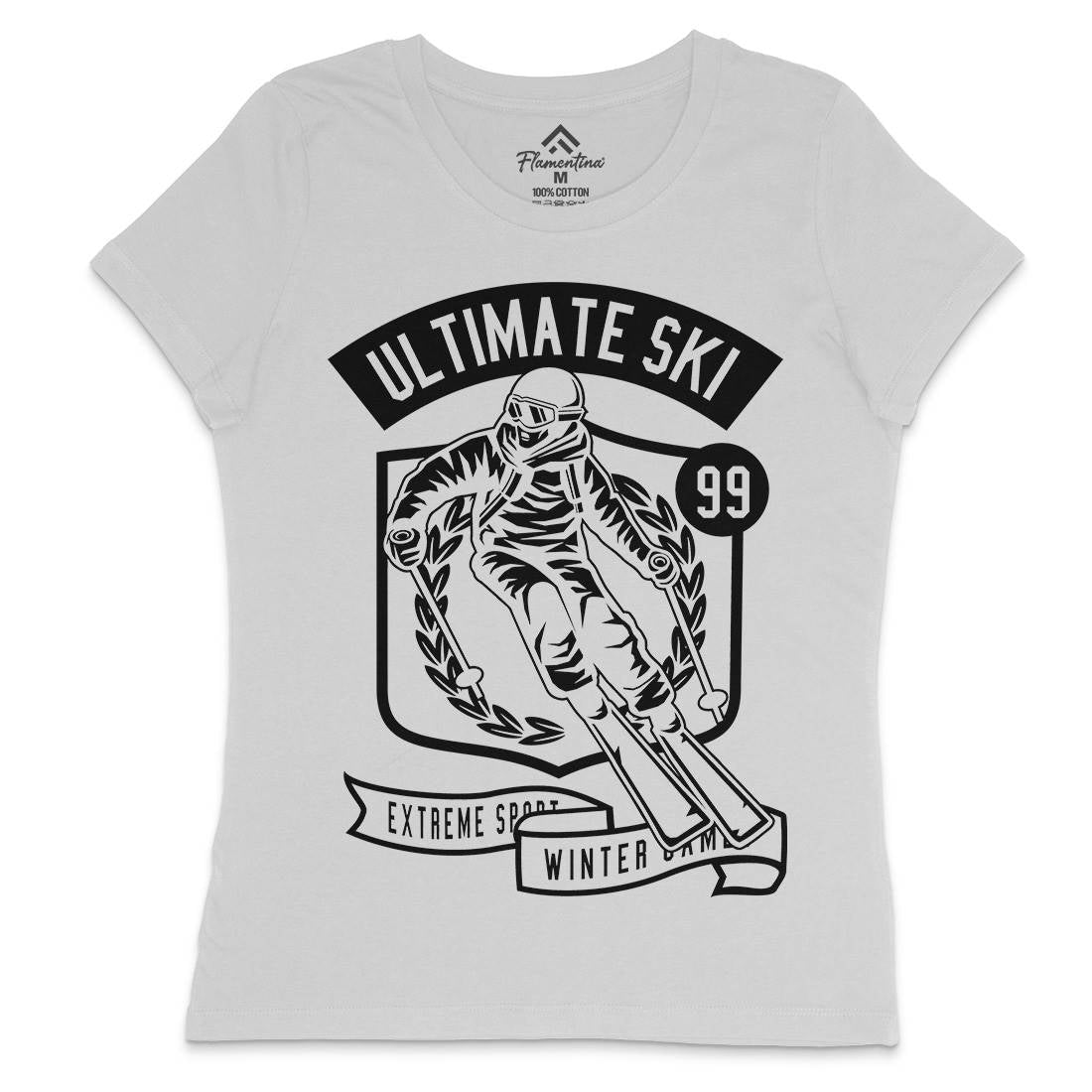 Ultimate Ski Womens Crew Neck T-Shirt Sport B660