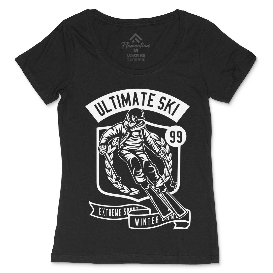 Ultimate Ski Womens Scoop Neck T-Shirt Sport B660