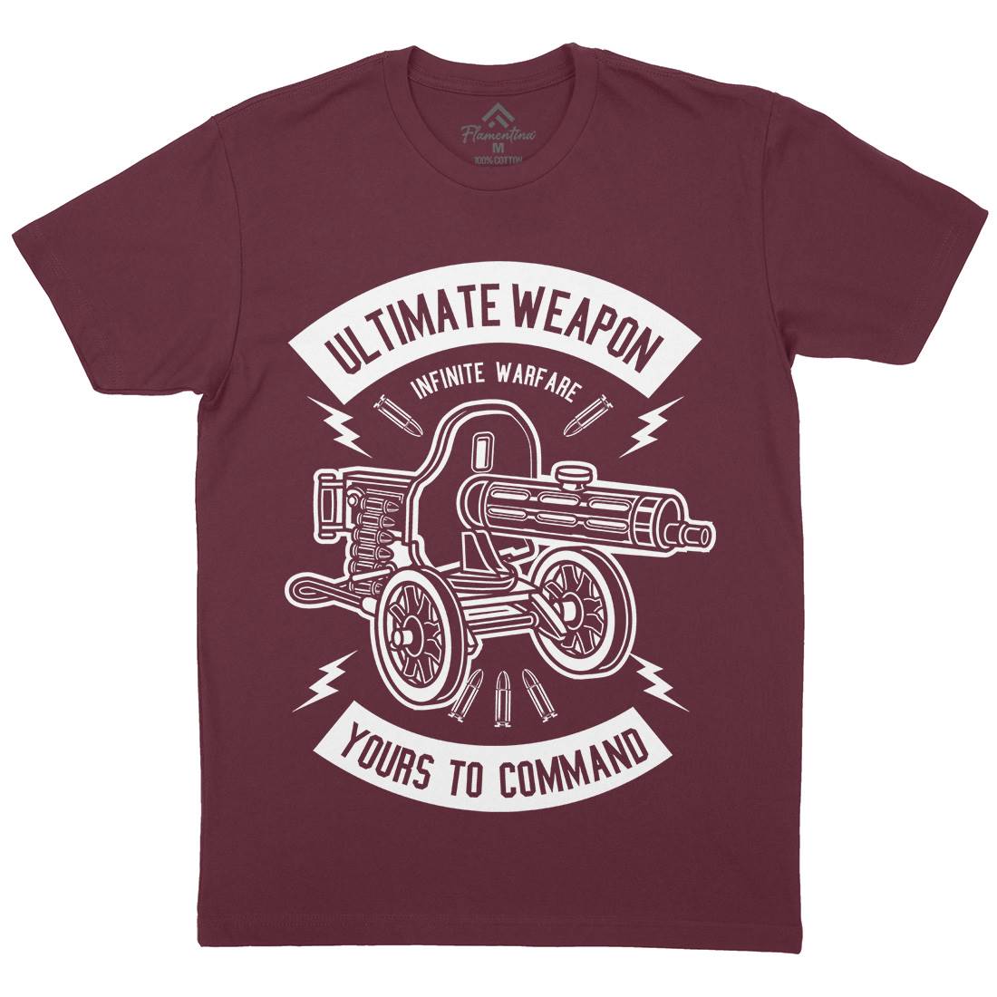 Ultimate Weapon Mens Organic Crew Neck T-Shirt Army B661