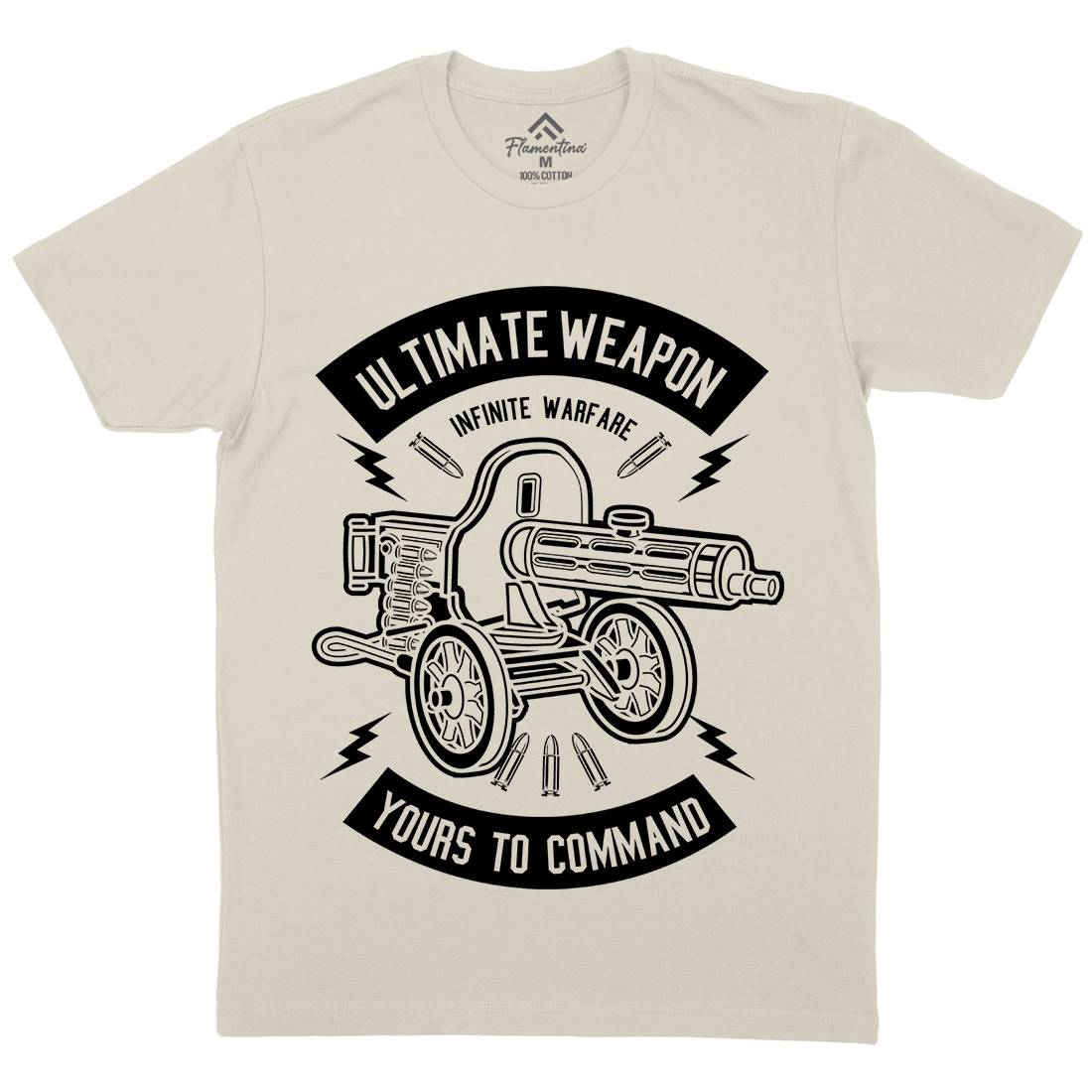 Ultimate Weapon Mens Organic Crew Neck T-Shirt Army B661