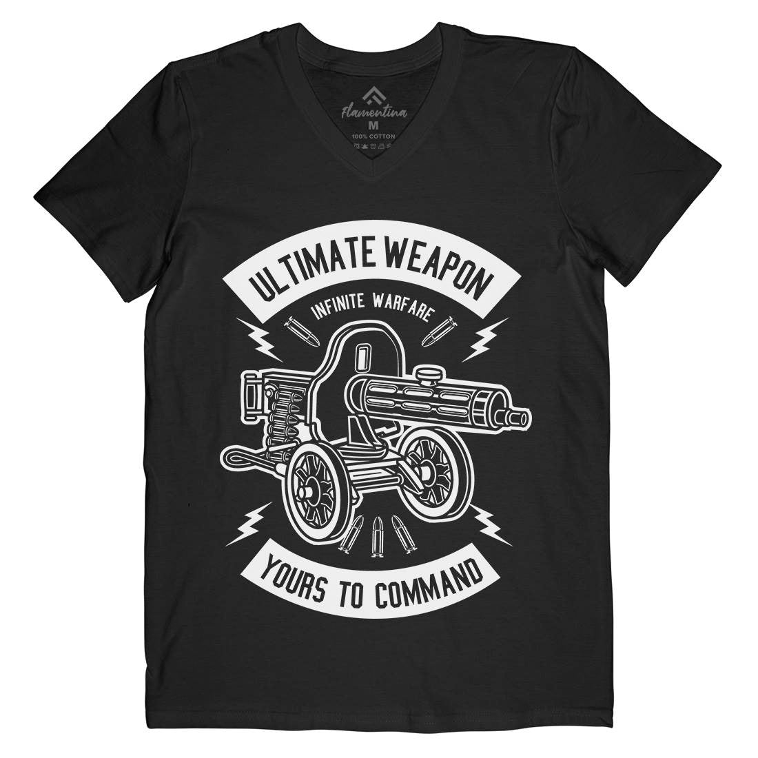 Ultimate Weapon Mens Organic V-Neck T-Shirt Army B661
