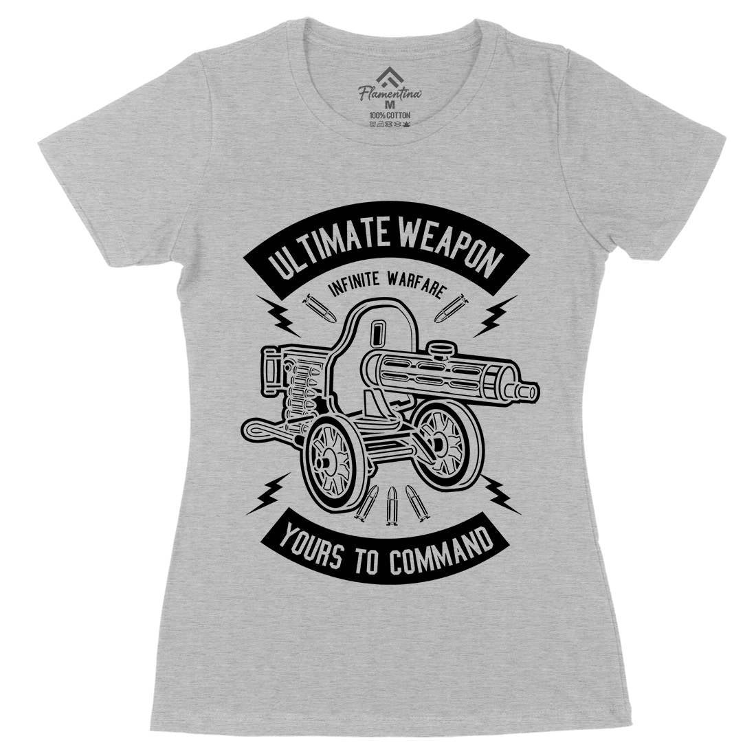 Ultimate Weapon Womens Organic Crew Neck T-Shirt Army B661