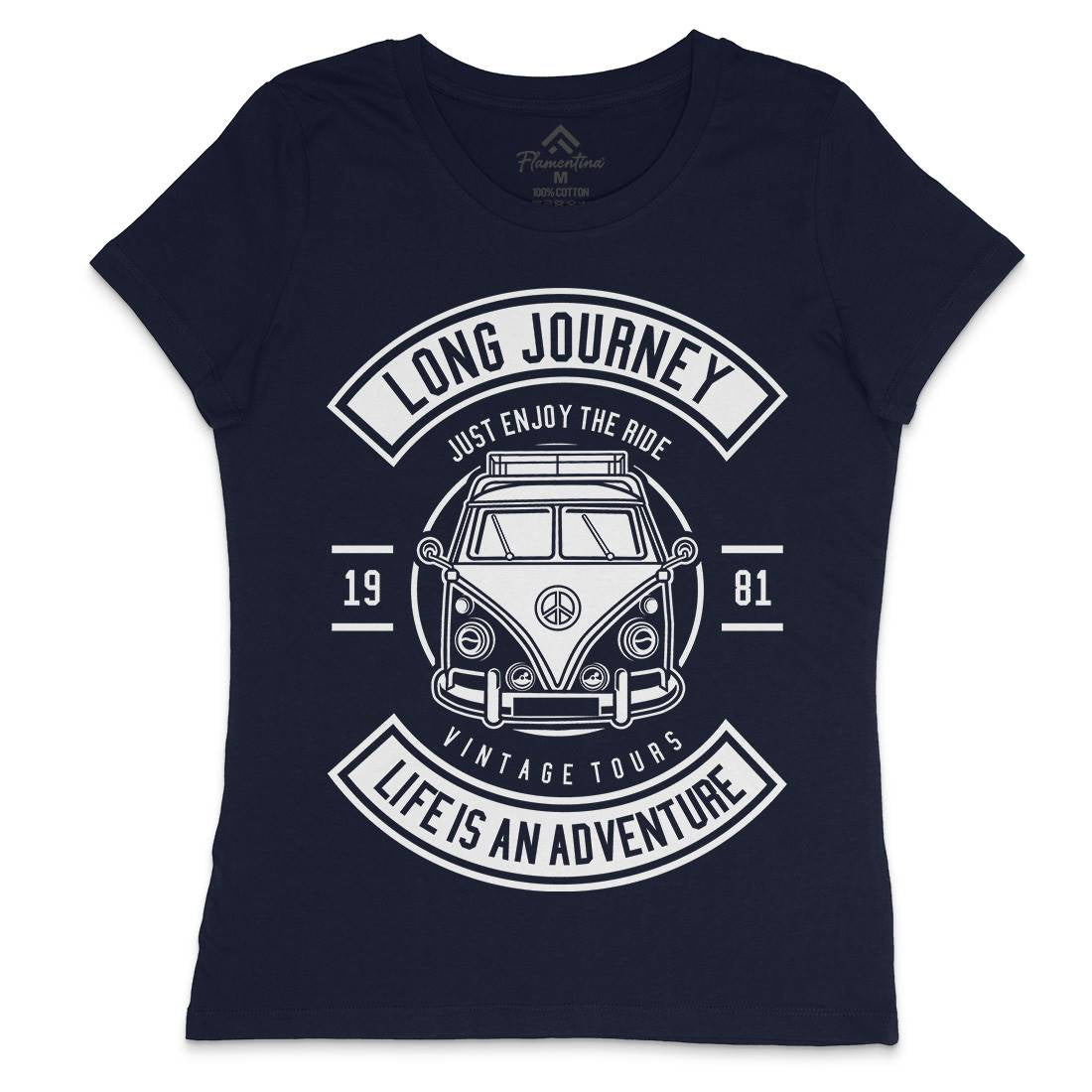 Van Long Journey Womens Crew Neck T-Shirt Cars B662