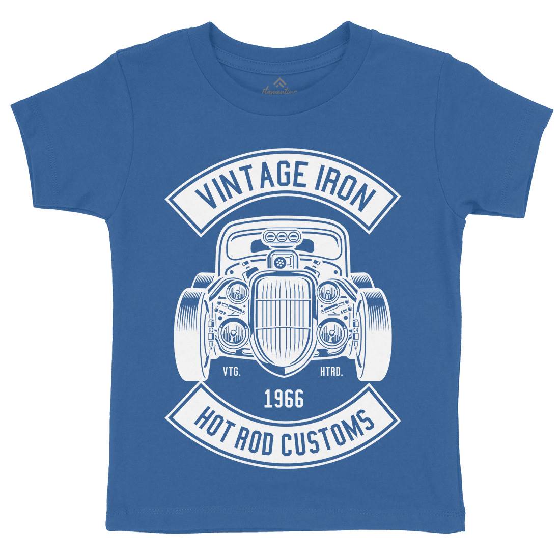 Vintage Iron Kids Crew Neck T-Shirt Cars B666