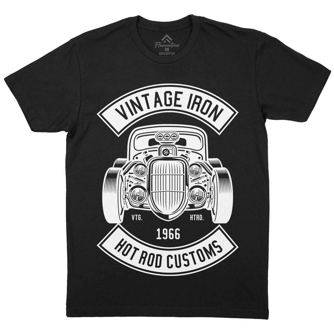 Vintage Iron Mens Crew Neck T-Shirt Cars B666