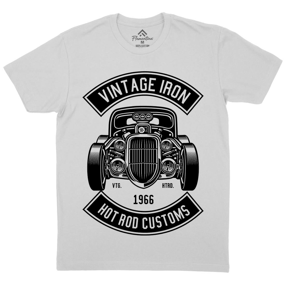 Vintage Iron Mens Crew Neck T-Shirt Cars B666