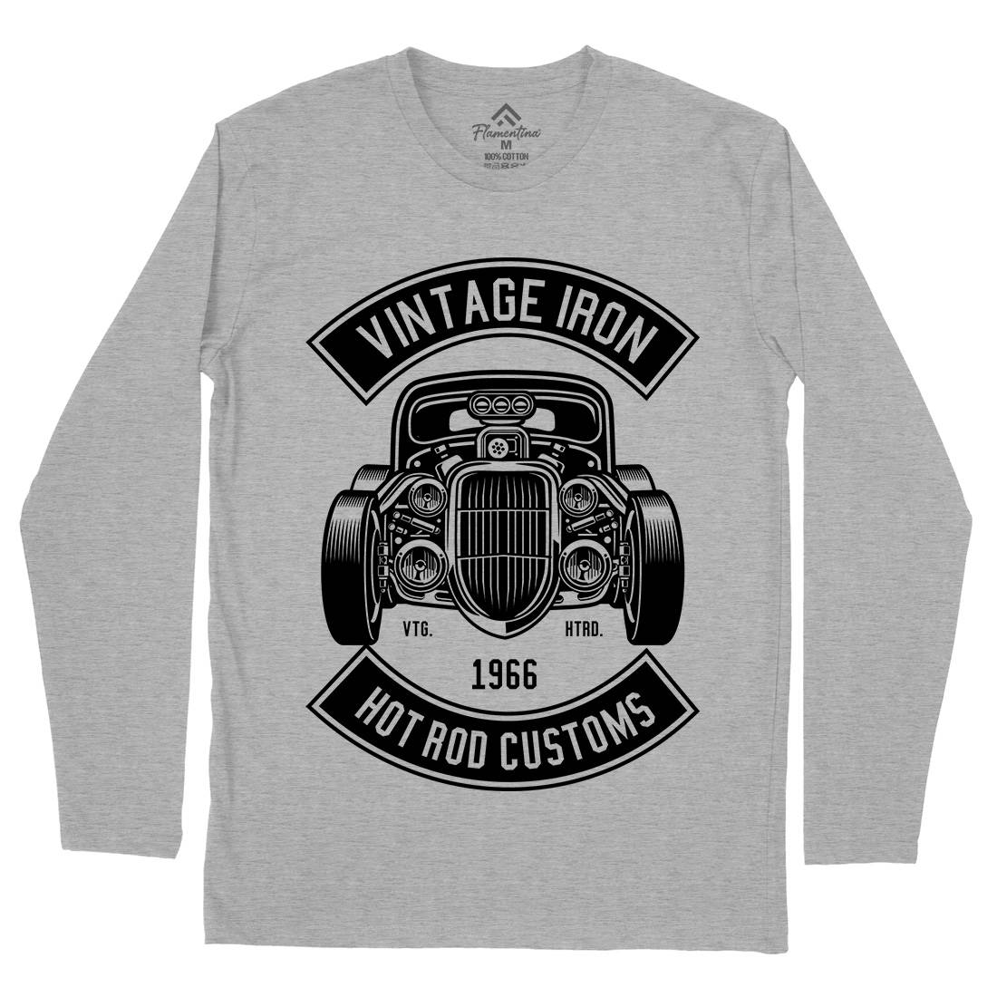 Vintage Iron Mens Long Sleeve T-Shirt Cars B666
