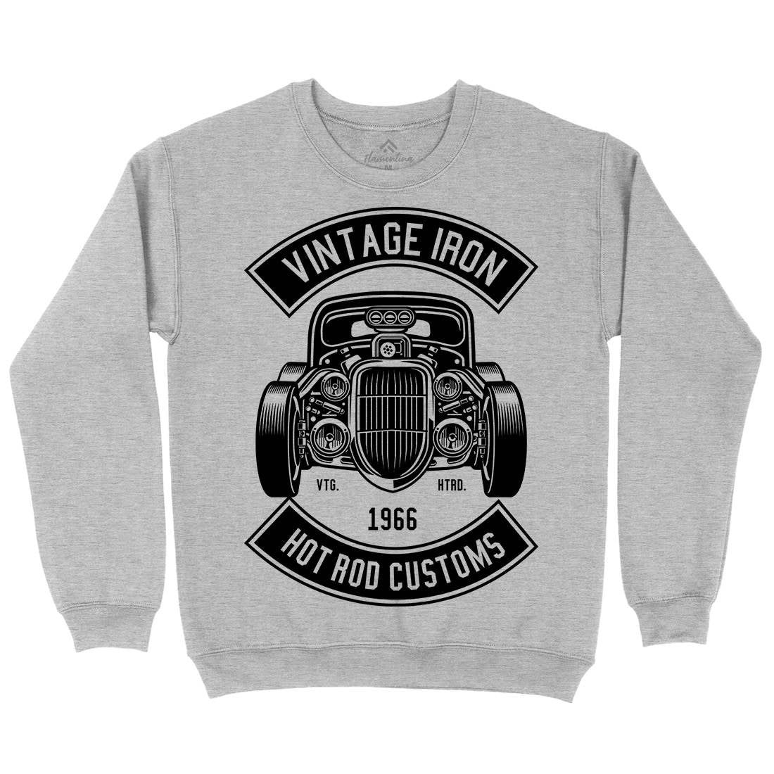 Vintage Iron Mens Crew Neck Sweatshirt Cars B666