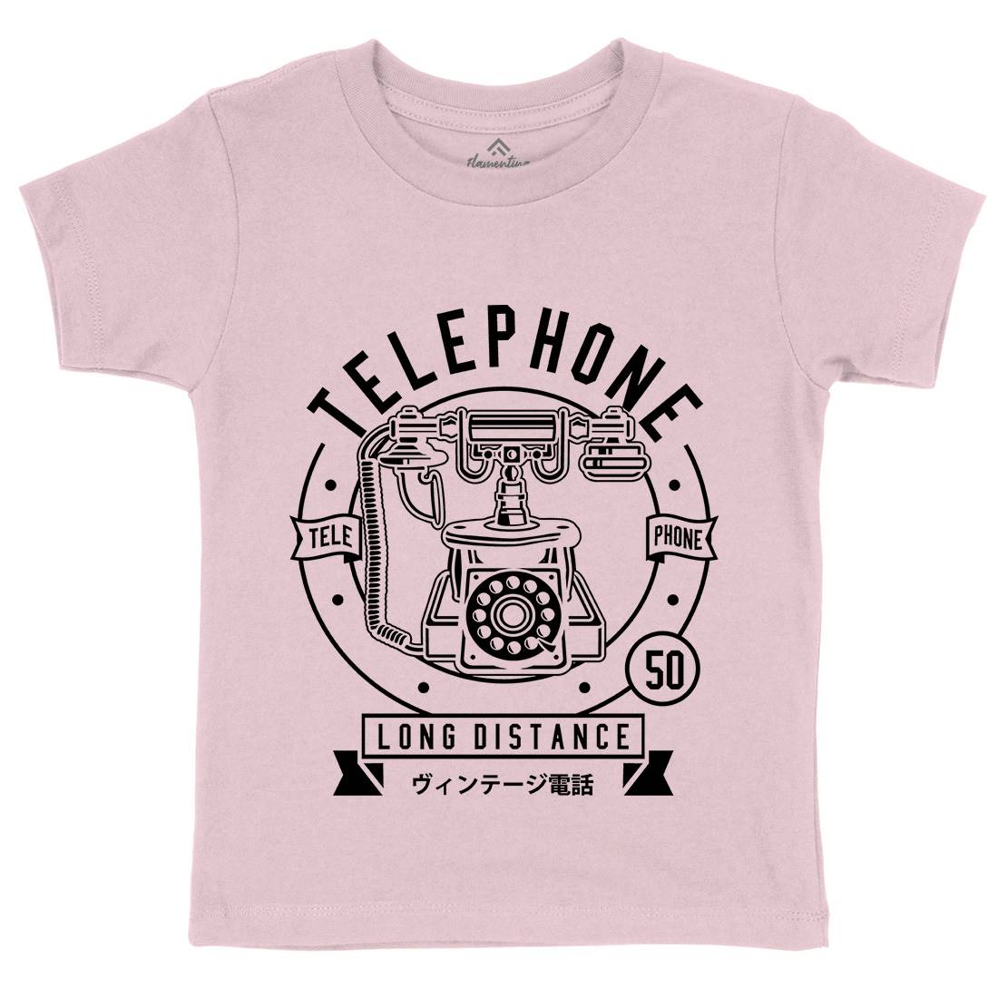 Vintage Telephone Kids Organic Crew Neck T-Shirt Retro B667